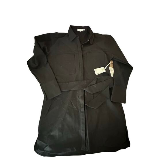 NWT Good American Women's Black scuba Button Down Shirt Dress Size 4 - Picture 4 of 13